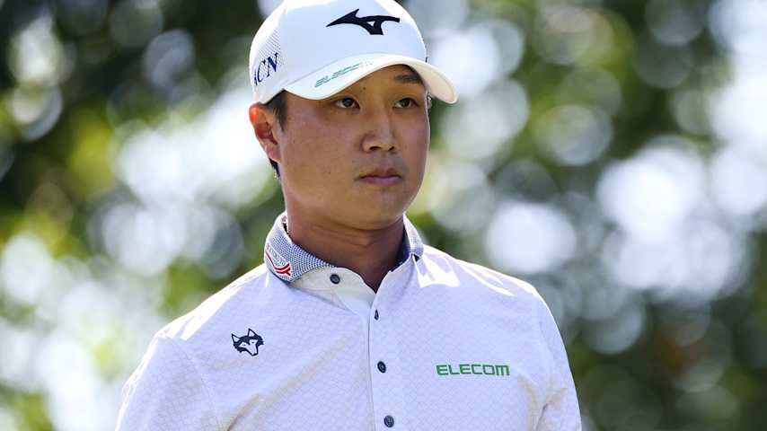 Kensei Hirata of Japan looks on while playing the sixth hole during the first round of the Biltmore Championship Asheville 2026 at The Cliffs at Walnut Cove on September 17, 2026 in Arden, North Carolina. (David Jensen/Getty Images)