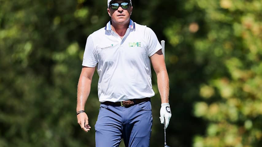 Kevin Roy of the United States looks on while playing the 10th hole during the first round of the Biltmore Championship Asheville 2026 at The Cliffs at Walnut Cove on September 17, 2026 in Arden, North Carolina. (Alex Slitz/Getty Images)