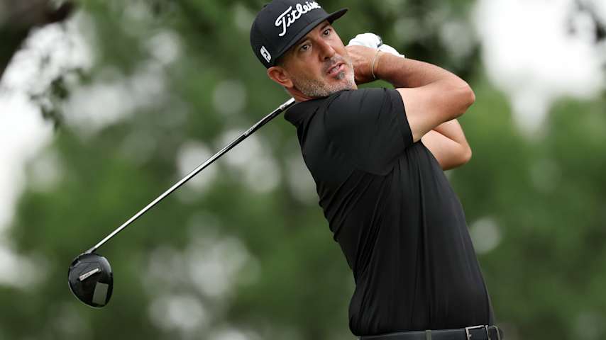 Scott Piercy of the United States plays a shot from the second tee during the first round of THE CJ CUP Byron Nelson 2026 at TPC Craig Ranch on May 21, 2026 in McKinney, Texas. (Sam Hodde/Getty Images)