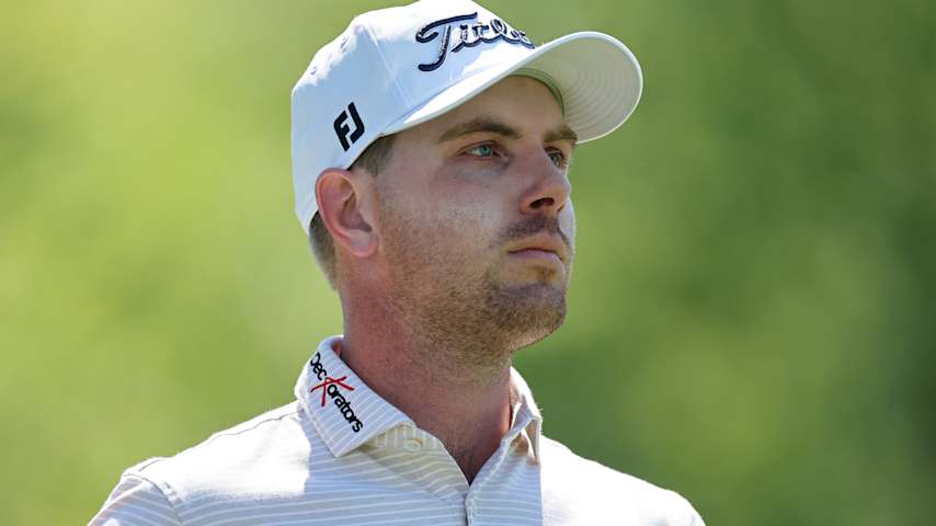 Ryan Gerard of the United States looks on while playing the second hole during the third round of the PGA Championship at Aronimink Golf Club on May 16, 2026 in Newtown, Pennsylvania. (Michael Reaves/Getty Images)