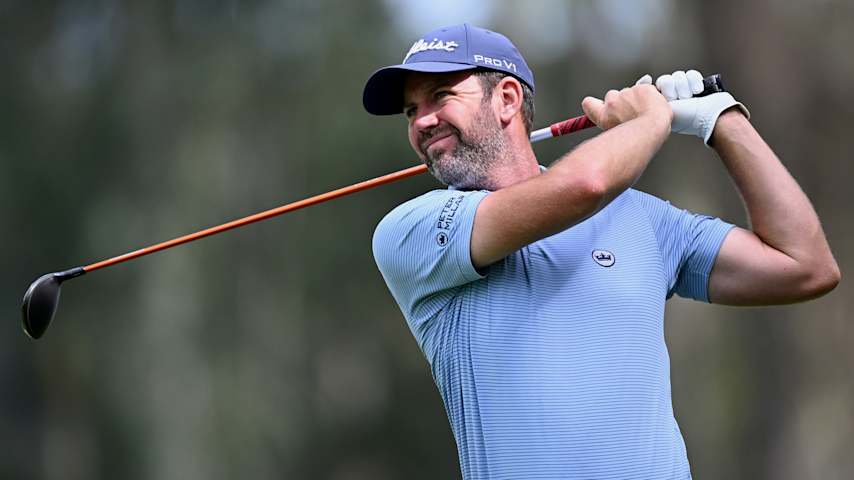 Scott Jamieson of Scotland tees off on the 17th hole on day two of the Turkish Airlines Open 2026 at National Golf Club on May 01, 2026 in Belek, Turkey. (Stuart Franklin/Getty Images)