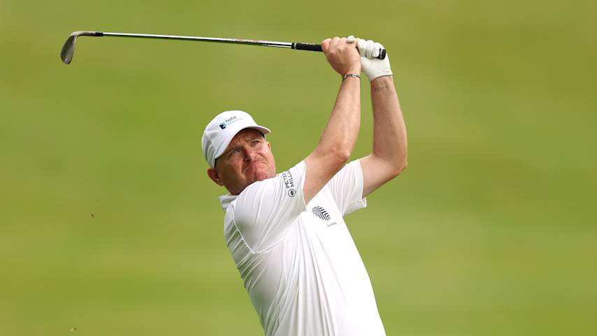 James Morrison of England plays his second shot on the 15th hole on day three of the Austrian Alpine Open presented by KitzbÃ¼hel Tirol 2026 at Golfplatz KitzbÃ¼hel-Schwarzsee-Reith on May 30, 2026 in Kitzbuehel, Austria. (Luke Walker/Getty Images)