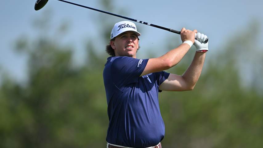 Trace Crowe of the United States plays his shot from the second tee during the first round of the RBC Canadian Open 2026 at TPC Toronto at Osprey Valley on June 11, 2026 in Caledon, Ontario. (Minas Panagiotakis/Getty Images)