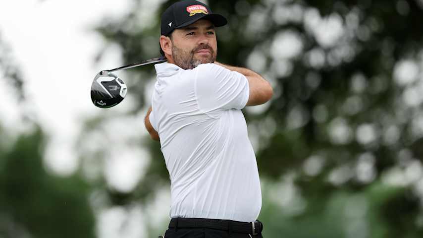 Marcelo Rozo of Colombia plays a shot from the second tee during the first round of THE CJ CUP Byron Nelson 2026 at TPC Craig Ranch on May 21, 2026 in McKinney, Texas. (Sam Hodde/Getty Images)