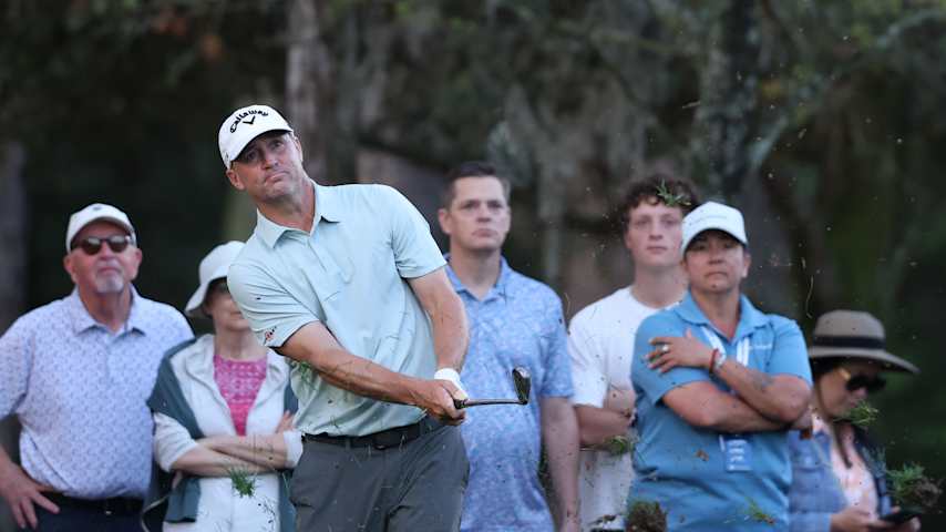 Alex Noren of Sweden plays a shot on the tenth hole during the first round of THE PLAYERS Championship 2026 at THE PLAYERS Stadium course at TPC Sawgrass on March 12, 2026 in Ponte Vedra Beach, Florida. (Kevin C. Cox/Getty Images)