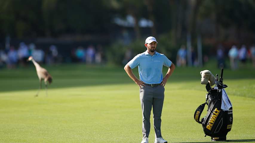 Patrick Cantlay of the United States waits to play an approach shot on the first hole during the first round of the Arnold Palmer Invitational presented by Mastercard 2026 at Arnold Palmer Bay Hill Golf Course on March 05, 2026 in Orlando, Florida. (Mike Ehrmann/Getty Images)