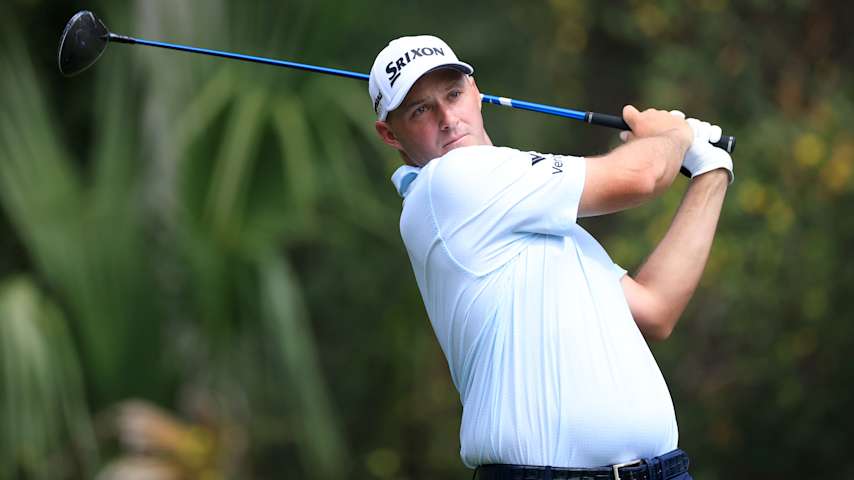 Sepp Straka of Austria tees off on the 2nd hole during the final round of THE PLAYERS Championship 2026 at THE PLAYERS Stadium course at TPC Sawgrass on March 15, 2026 in Ponte Vedra Beach, Florida. (David Cannon/Getty Images)