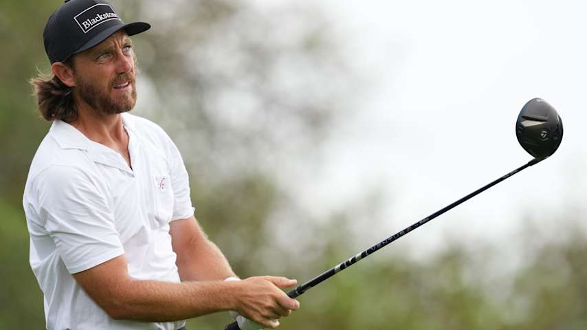 Tommy Fleetwood of England plays his shot from the second tee during the third round of the Valero Texas Open 2026 at TPC San Antonio on April 04, 2026 in San Antonio, Texas. (Dylan Buell/Getty Images)