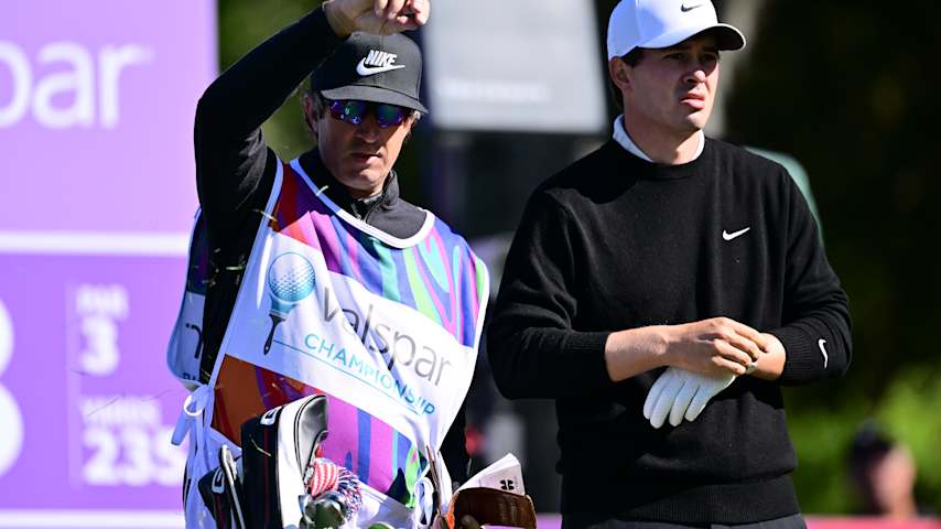 Davis Thompson of the United States prepares for his shot from the sixth tee during the first round of the Valspar Championship 2026 at Copperhead Course at Innisbrook Resort and Golf Club on March 19, 2026 in Palm Harbor, Florida. (Julio Aguilar/Getty Images)