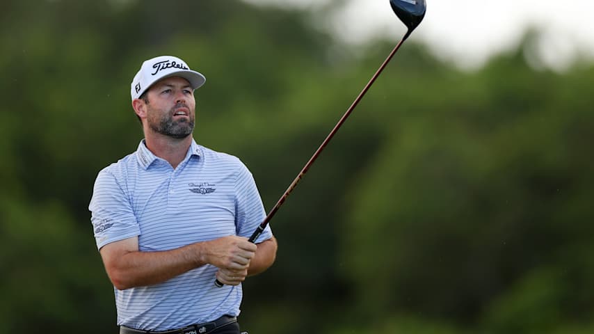 Robert Streb of the United States plays his shot from the third tee during the final round of the Puerto Rico Open 2026 at Grand Reserve Golf Club on March 08, 2026 in Rio Grande, Puerto Rico. (Jordan Bank/Getty Images)