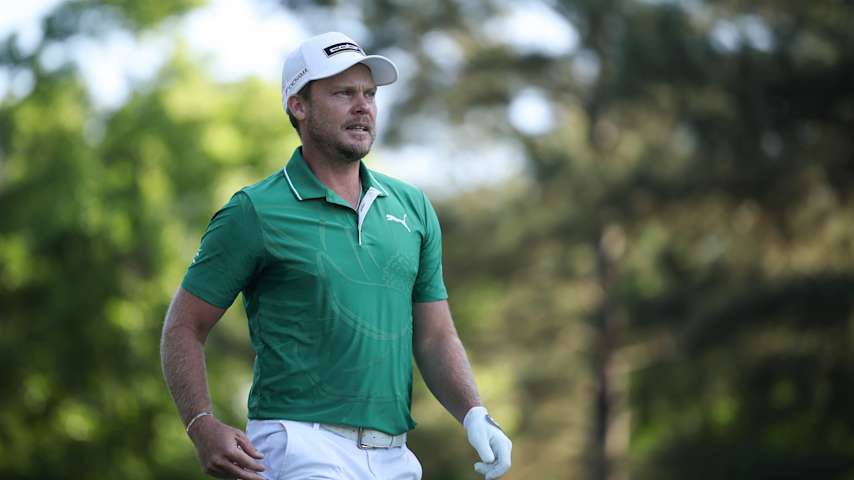 Danny Willett of England looks on while playing the fifth hole during the second round of the 2026 Masters Tournament at Augusta National Golf Club on April 10, 2026 in Augusta, Georgia. (Jared C. Tilton/Getty Images)
