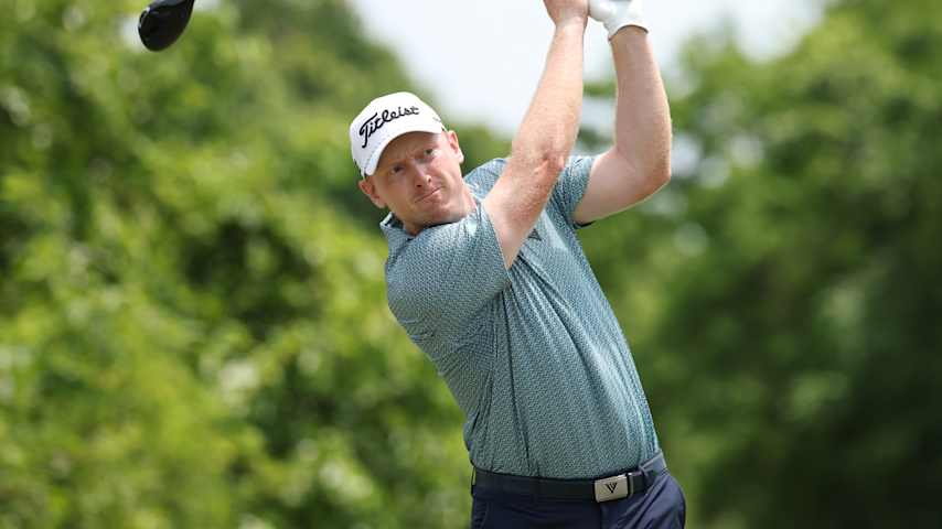 Hayden Springer of the United States plays his shot from the second tee during the third round of the Zurich Classic of New Orleans 2026 at TPC Louisiana on April 25, 2026 in Avondale, Louisiana. (Stacy Revere/Getty Images)