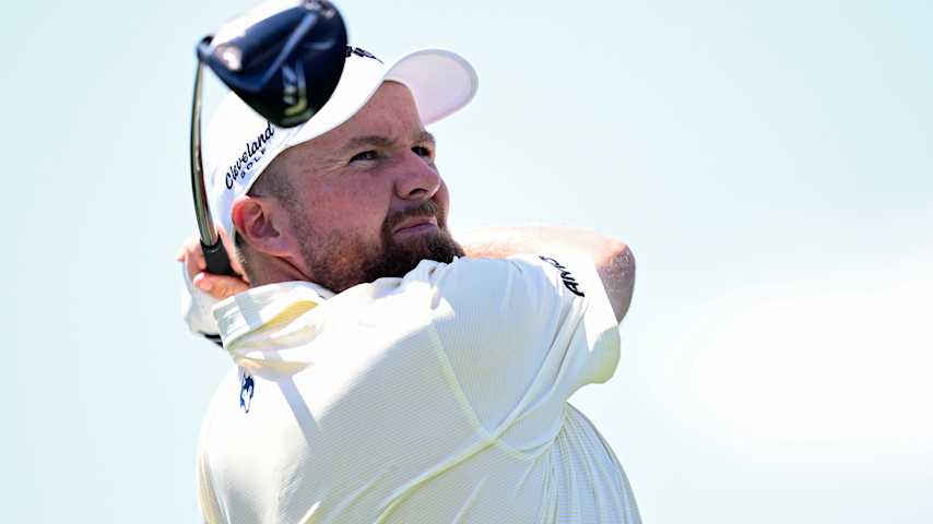 Shane Lowry of Ireland plays his shot from the second tee during the second round of the Cadillac Championship 2026 at Trump National Doral Miami on May 01, 2026 in Doral, Florida. (Orlando Ramirez/Getty Images)