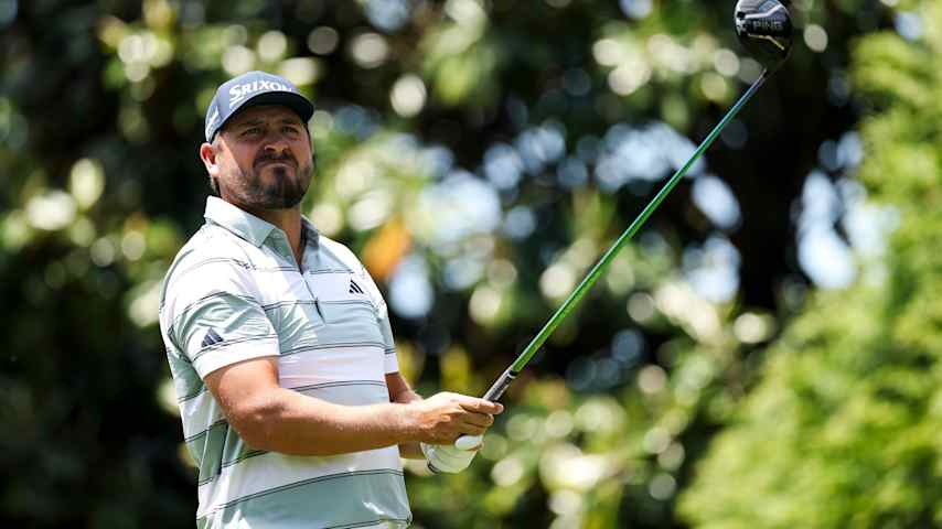 Andrew Novak hits a tee shot on the 16th hole during the second round of the Truist Championship 2026 at Quail Hollow Country Club on May 08, 2026 in Charlotte, North Carolina. (Andrew Redington/Getty Images)