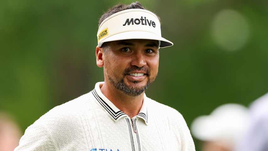 Jason Day of Australia looks on while playing the ninth hole during the third round of the Truist Championship 2026 at Quail Hollow Country Club on May 09, 2026 in Charlotte, North Carolina. (Andrew Redington/Getty Images)