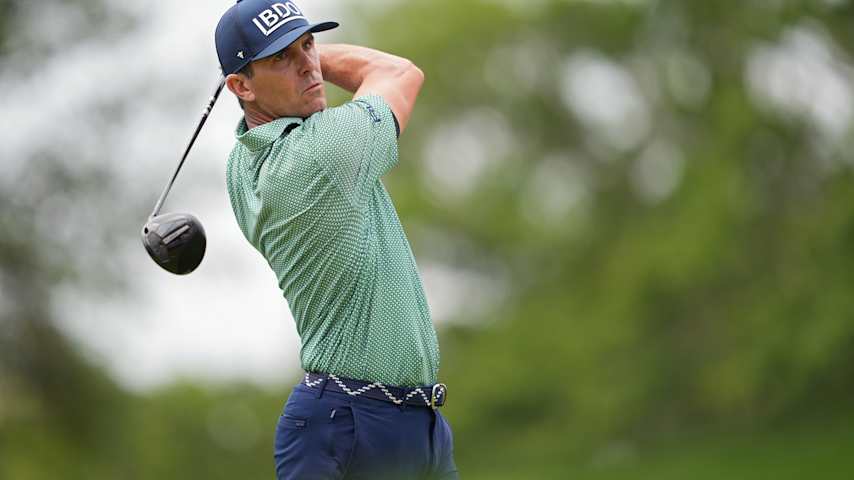 Billy Horschel of the United States plays his shot from the second tee during the third round of the ONEflight Myrtle Beach Classic 2026 at Dunes Golf & Beach Club on May 09, 2026 in Myrtle Beach, South Carolina. (Raj Mehta/Getty Images)