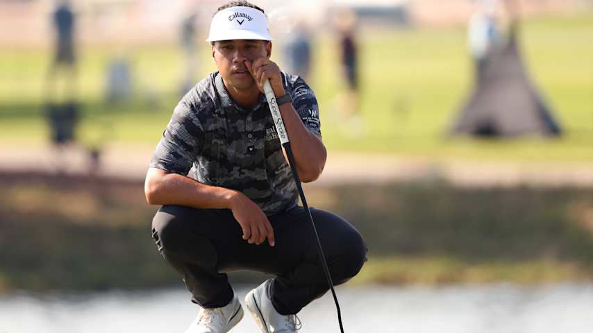 Isaiah Salindaof the United States plays his shot from the second tee during the second round of the Sony Open in Hawaii 2026 at Waialae Country Club on January 16, 2026 in Honolulu, Hawaii. (Cliff Hawkins/Getty Images)