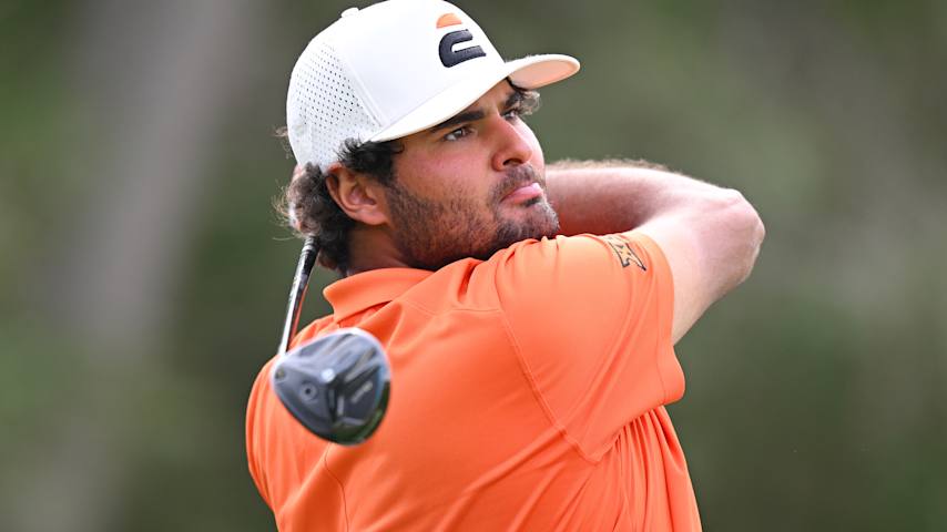 Eugenio Chacarra of Spain tees off on the 7th hole on day two of the Qatar Masters 2026 at Doha Golf Club on February 06, 2026 in Doha, Qatar. (Stuart Franklin/Getty Images)