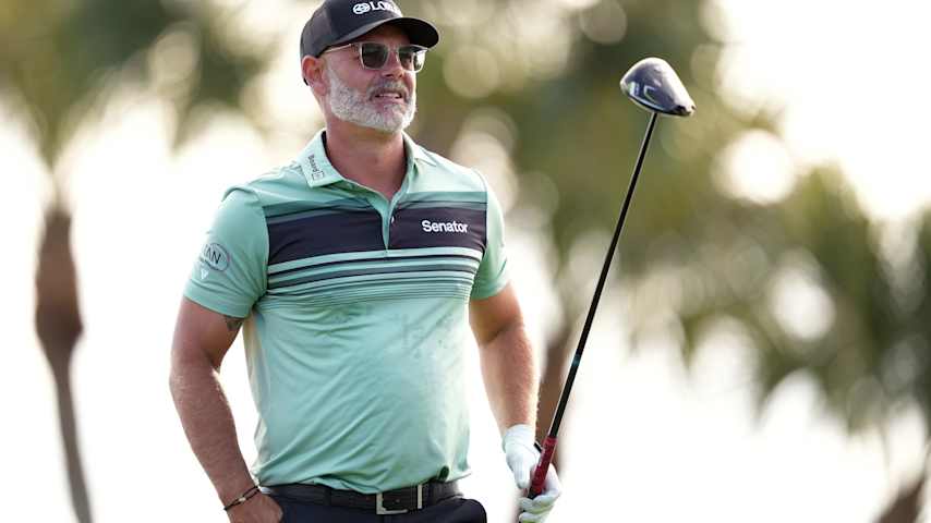 Paul Waring of England watches his shot from the fourth tee during the first round of the Cognizant Classic 2026 at PGA National Resort And Spa on February 26, 2026 in Palm Beach Gardens, Florida. (Raj Mehta/Getty Images)