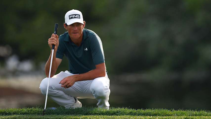 Christo Lamprecht of South Africa lines up a putt on the sixth green during the second round of the Cognizant Classic 2026 at PGA National Resort And Spa on February 27, 2026 in Palm Beach Gardens, Florida. (Mike Ehrmann/Getty Images)