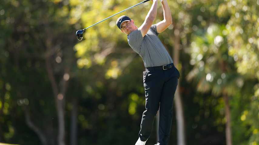 Cameron Champ of the United States plays his shot from the 11th tee during the third round of The Bahamas Great Abaco Classic at The Abaco Club 2026 at The Abaco Club on January 20, 2026 in Great Abaco, Bahamas. (Johnnie Izquierdo/Getty Images)