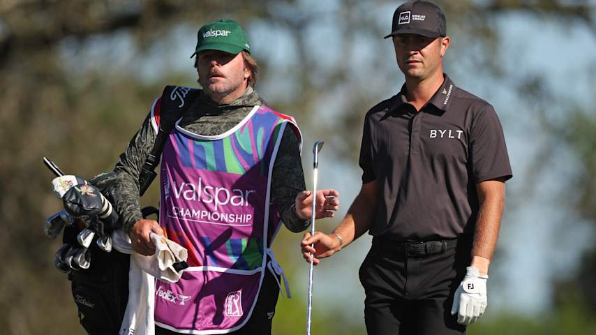 Chandler Blanchetof the United States prepares for a shot on the fifth hole during the second round of the Valspar Championship 2026 at Copperhead Course at Innisbrook Resort and Golf Club on March 20, 2026 in Palm Harbor, Florida. (James Gilbert/Getty Images)