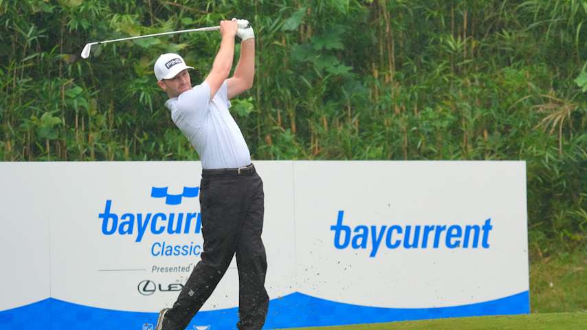 Brian Campbell of the United States hits his tee shot on the 7th holeduring the third round of the Baycurrent Classic Presented by LEXUS at Yokohama Country Club on October 11, 2025 in Yokohama, Japan. (Yoshimasa Nakano/Getty Images)