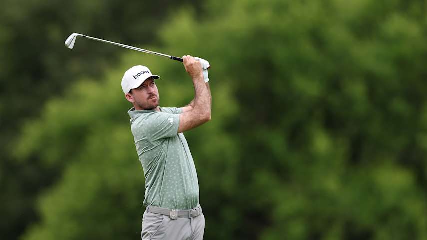 Nick Taylor of Canada plays his second shot on the second hole on Day One of the Nedbank Golf Challenge in honour of Gary Player 2026 at Gary Player CC on December 04, 2025 in Sun City, South Africa. (Luke Walker/Getty Images)