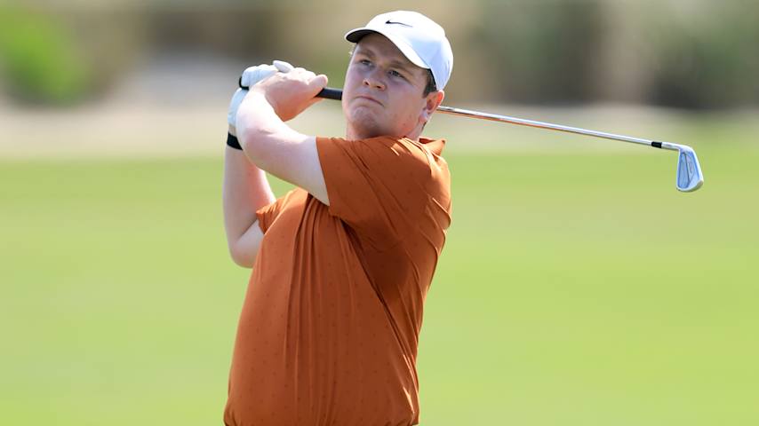 Robert MacIntyre of Scotland plays his second shot on the third hole during the second round of the Hero World Challenge 2025 at Albany Golf Course on December 05, 2025 in Nassau, Bahamas. (David Cannon/Getty Images)