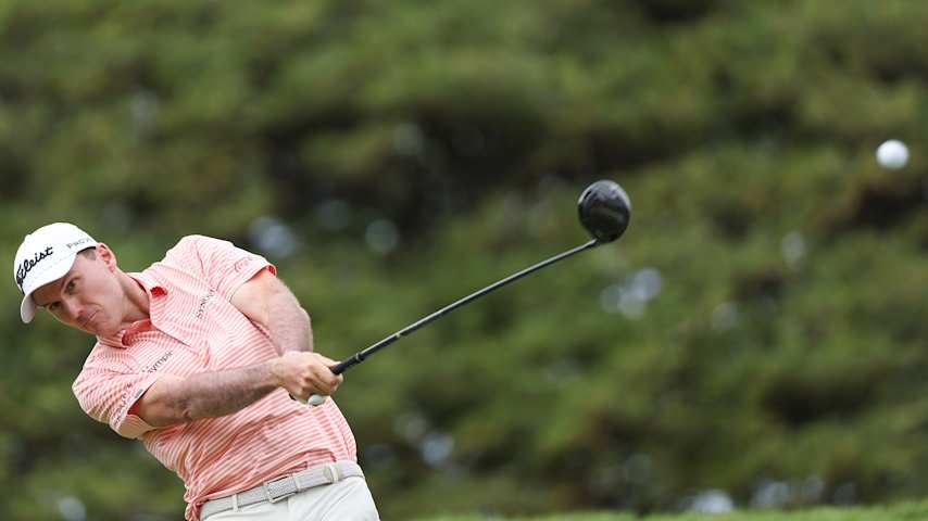 Russell Henley of the United States plays his shot from the second tee during the final round of the Sony Open in Hawaii 2026 at Waialae Country Club on January 18, 2026 in Honolulu, Hawaii. (Mike Mulholland/Getty Images)