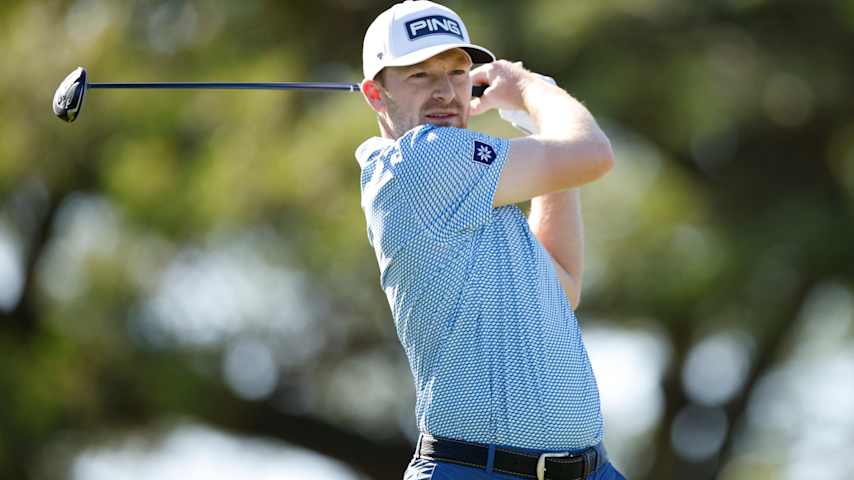 Brian Campbell of the United States plays his shot from the second tee during the second round of the Sony Open in Hawaii 2026 at Waialae Country Club on January 16, 2026 in Honolulu, Hawaii. (Cliff Hawkins/Getty Images)