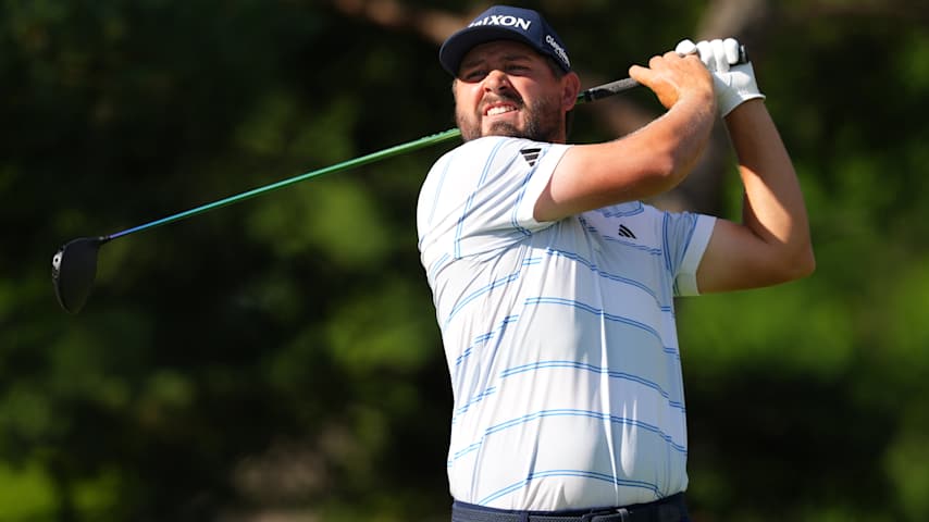 Andrew Novak of the United States plays his shot from the second tee during the first round of the the Memorial Tournament presented by Workday 2026 at Muirfield Village Golf Club on June 04, 2026 in Dublin, Ohio. (Dylan Buell/Getty Images)
