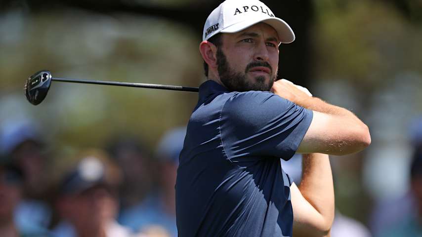Patrick Cantlay of the United States plays a shot from the fourth hole tee box during the final round of the 2026 Masters Tournament at Augusta National Golf Club on April 12, 2026 in Augusta, Georgia. (Maddie Meyer/Getty Images)