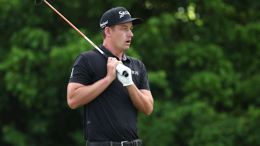 Andrew Putnam of the United States plays his shot from the 16th tee during the second round of the Zurich Classic of New Orleans 2026 at TPC Louisiana on April 24, 2026 in Avondale, Louisiana. (Chris Graythen/Getty Images)