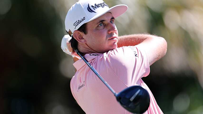 J.T. Poston of the United States plays his shot from the 12th tee during the third round of the Cadillac Championship 2026 at Trump National Doral Miami on May 02, 2026 in Doral, Florida. (Carmen Mandato/Getty Images)