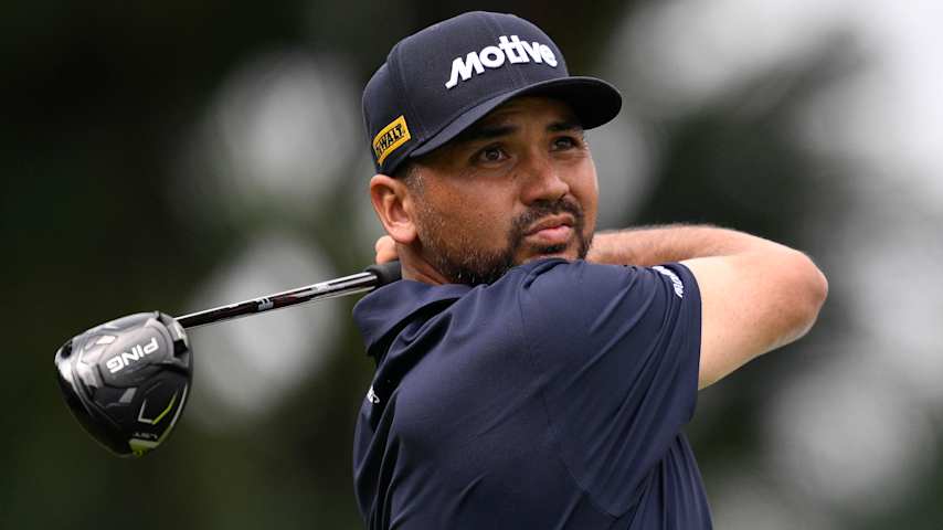 Jason Day of Australia plays his shot from the 12th tee during the final round of the Cadillac Championship 2026 at Trump National Doral Miami on May 03, 2026 in Doral, Florida. (Orlando Ramirez/Getty Images)