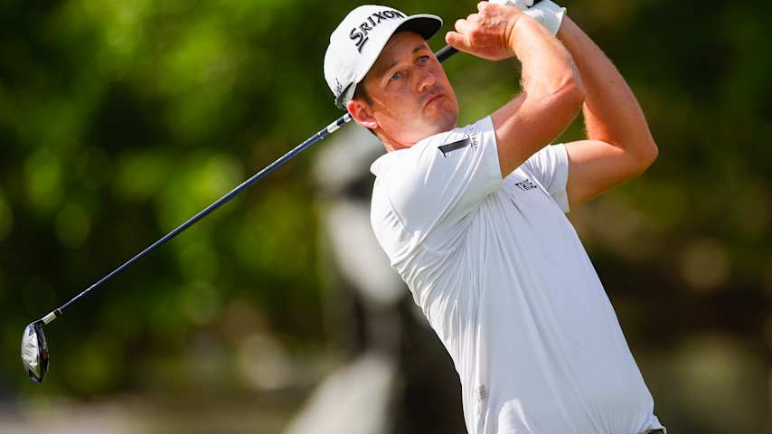 Andrew Putnam of the United States plays his shot from the first tee during the third round of the Arnold Palmer Invitational presented by Mastercard 2026 at Arnold Palmer Bay Hill Golf Course on March 07, 2026 in Orlando, Florida. (Mike Ehrmann/Getty Images)