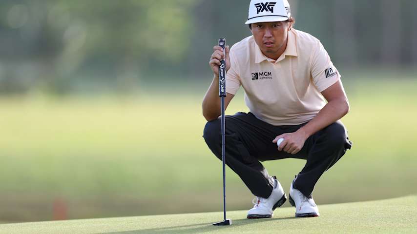 David Lipsky of the United States lines up a putt on the 11th green during the first round of the Puerto Rico Open 2026 at Grand Reserve Golf Club on March 05, 2026 in Rio Grande, Puerto Rico. (Jordan Bank/Getty Images)