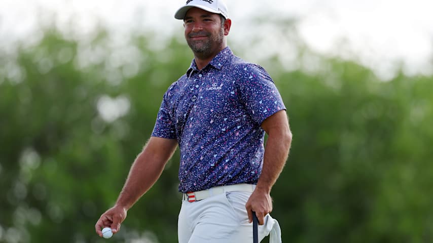 Rafael Campos of Puerto Rico reacts after making bogey on the 13th green during the second round of the Texas Children's Houston Open 2026 at Memorial Park Golf Course on March 27, 2026 in Houston, Texas. (Jordan Bank/Getty Images)