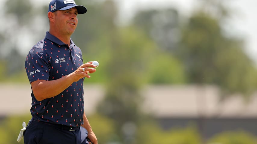 Gary Woodland of the United States reacts after making birdie on the ninth green during the final round of the Texas Children's Houston Open 2026 at Memorial Park Golf Course on March 29, 2026 in Houston, Texas. (Jordan Bank/Getty Images)