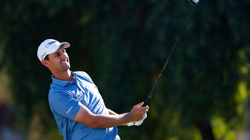 Mac Meissner of the United States plays his shot from the fifth tee during the final round of the WM Phoenix Open 2026 at TPC Scottsdale on February 08, 2026 in Scottsdale, Arizona. (Justin Edmonds/Getty Images)