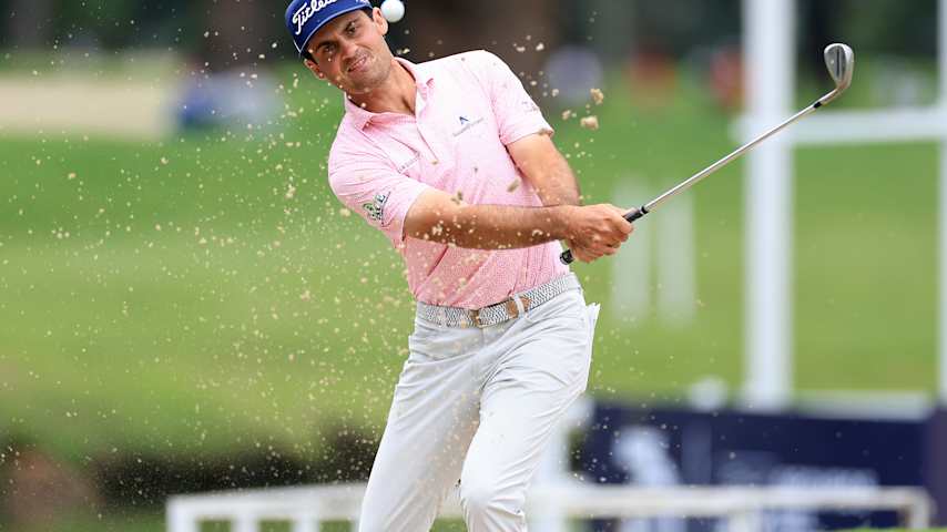 Jackson Suber of the United States hits a shot on the 18th hole during the final round of the Astara Golf Championship presented by Mastercard 2026 at Country Club de Bogota on February 08, 2026 in Bogota, Colombia. (Buda Mendes/Getty Images)