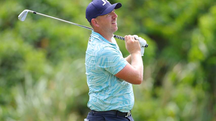 Matt Wallace of England plays his shot from the 17th tee during the first round of the Puerto Rico Open 2026 at Grand Reserve Golf Club on March 05, 2026 in Rio Grande, Puerto Rico. (Jordan Bank/Getty Images)