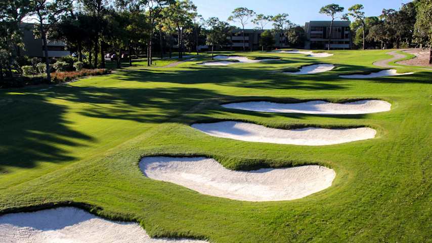 A view of hole 18 at Innisbrook Resort and Golf Club - Copperhead Course in Palm Harbor, Florida.