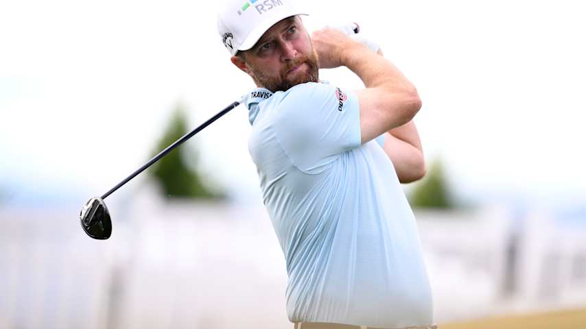Chris Kirk of the United States plays his shot from the tenth tee during the second round of The American Express 2026 at Pete Dye Stadium Course on January 23, 2026 in La Quinta, California. (Orlando Ramirez/Getty Images)