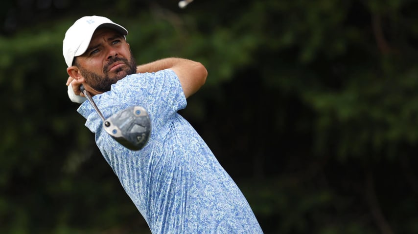 BLAINE, MINNESOTA - JULY 26: Wesley Bryan of the United States plays his shot from the second tee during the second round of the 3M Open at TPC Twin Cities on July 26, 2024 in Blaine, Minnesota. (Photo by Mike Ehrmann/Getty Images)