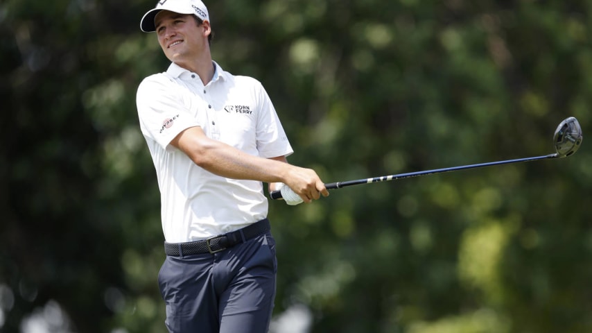 BLAINE, MINNESOTA - JULY 26: Adrien Dumont de Chassart of Belgium plays his shot from the 10th tee during the second round of the 3M Open at TPC Twin Cities on July 26, 2024 in Blaine, Minnesota. (Photo by David Berding/Getty Images)