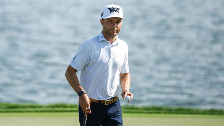 ORLANDO, FLORIDA - MARCH 08: Eric Cole of the United States reacts after a putt on the sixth hole during the second round of the Arnold Palmer Invitational presented by Mastercard at Arnold Palmer Bay Hill Golf Course on March 08, 2024 in Orlando, Florida. (Photo by Cliff Hawkins/Getty Images)