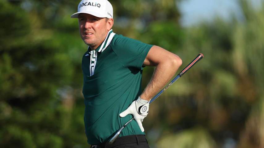 SOUTHAMPTON, BERMUDA - NOVEMBER 09: Jonas Blixt of Sweden watches his shot from the sixth tee during the first round of the Butterfield Bermuda Championship at Port Royal Golf Course on November 09, 2023 in Southampton, Bermuda. (Photo by Gregory Shamus/Getty Images)