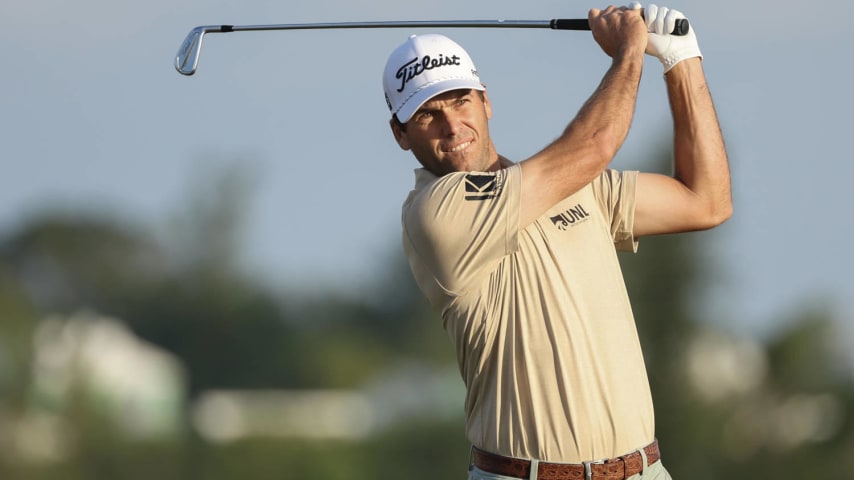 SOUTHAMPTON, BERMUDA - NOVEMBER 10: Ben Martin of the United States hits a tee shot on the tenth hole during the second round of the Butterfield Bermuda Championship at Port Royal Golf Course on November 10, 2023 in Southampton, Bermuda. (Photo by Gregory Shamus/Getty Images)